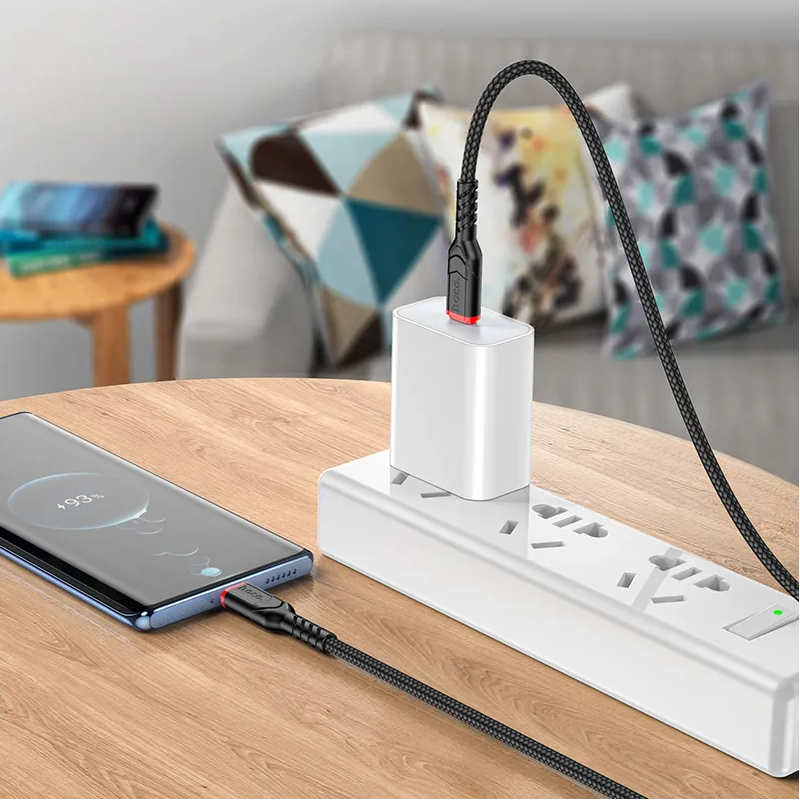 USB-C Data- og ladekabel - USB-C HOCO X59 Victory, 60W, 3m, Svart