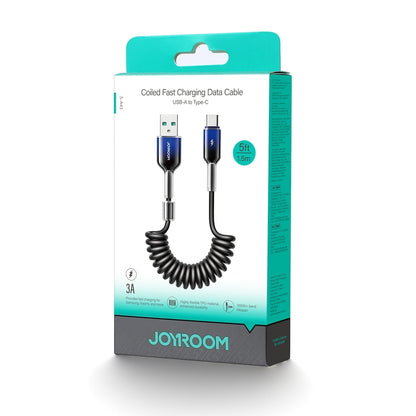 USB-A - USB-C Joyroom S-A43 Crystal data- og ladekabel, 60W, 1.5m, Svart