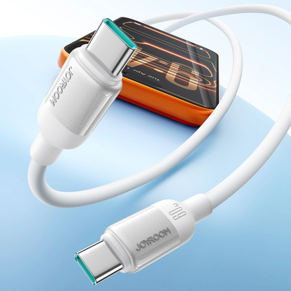 USB-C Data- og ladekabel - USB-C Joyroom S-A62 Lively, 60W, 1,2m, Hvit