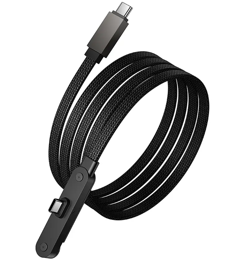 USB-C Data- og ladekabel - USB-C HOCO U150 Exquisite, 60W, 1,2m, Svart