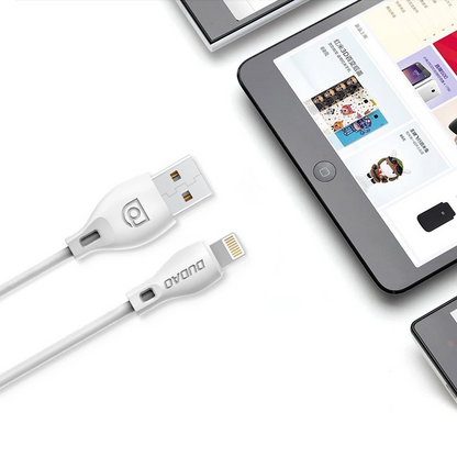 USB-A til Lightning data- og ladekabel Dudao L4L, 18W, 1m, hvit