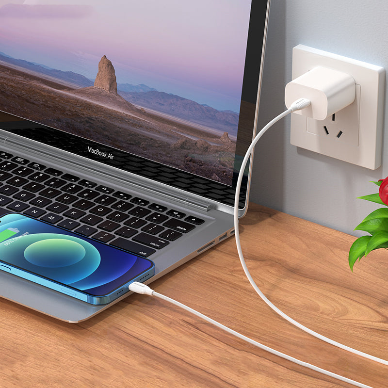 USB-C - Lightning data- og ladekabel BLUE Power B2BX19, 18 W, 2 m, hvit