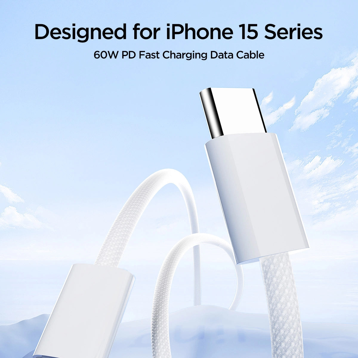 USB-C data- og ladekabel - USB-C Joyroom S-A45, 60 W, 1 m, hvit 