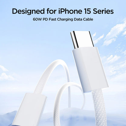 USB-C data- og ladekabel - USB-C Joyroom S-A45, 60 W, 1 m, hvit 