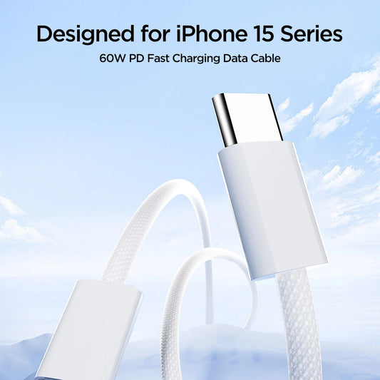 USB-C data- og ladekabel - USB-C Joyroom S-A45, 60 W, 1 m, hvit 