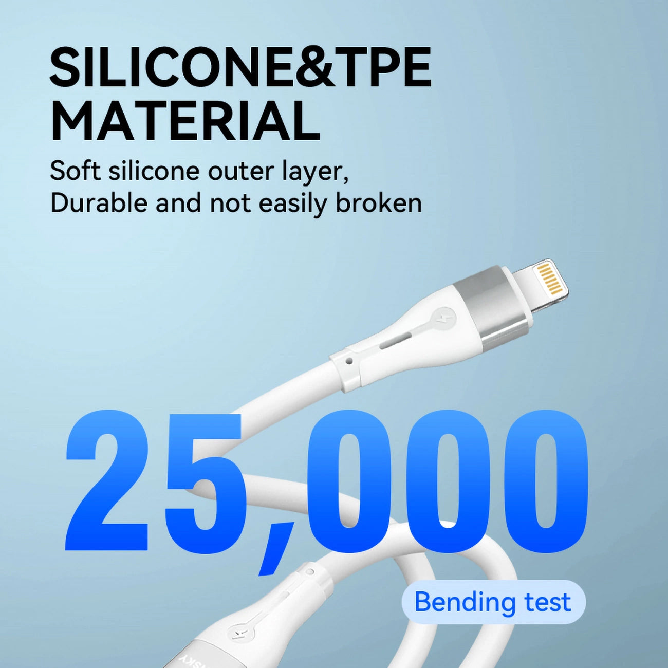 USB-C - Lightning Data- og Ladekabel WZK WSTCL1, 27W, 1m, Hvit