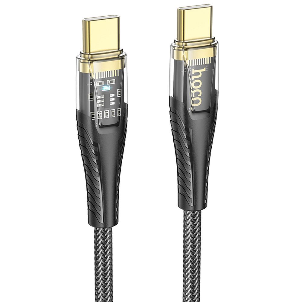 USB-C til USB-C data- og ladekabel HOCO U121, 60W, 1.2m, Svart