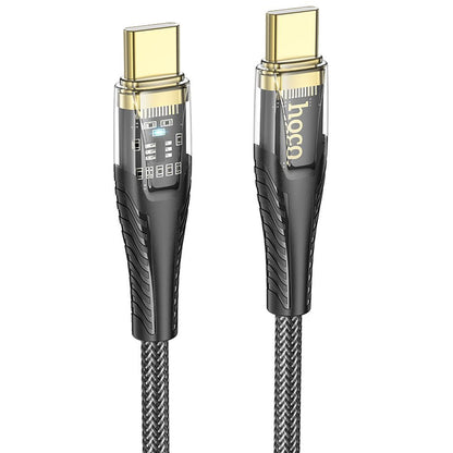 USB-C til USB-C data- og ladekabel HOCO U121, 60W, 1.2m, Svart