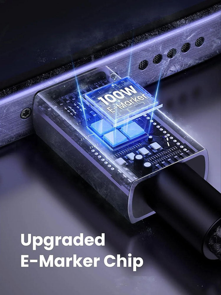 USB-C til USB-C UGREEN L512 data- og ladekabel, 100W, 0.5m, Grå