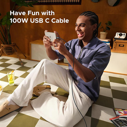 USB-C til USB-C data- og ladekabel UGREEN L509, 100W, 1m, Grå
