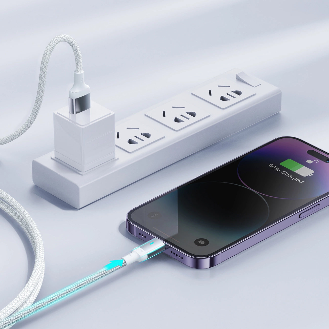 USB-A - Lightning lade- og datakabel Joyroom A10, 18W, 1.2m, Hvit