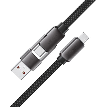 USB-C - USB-A / USB-C Acefast C13-05 data- og ladekabel, 60W, 0.2m, Svart