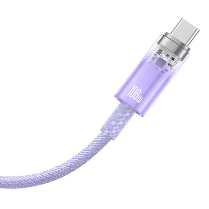 USB-A - USB-C Baseus Explorer data- og ladekabel, 100W, 1m, Lilla CATS010405