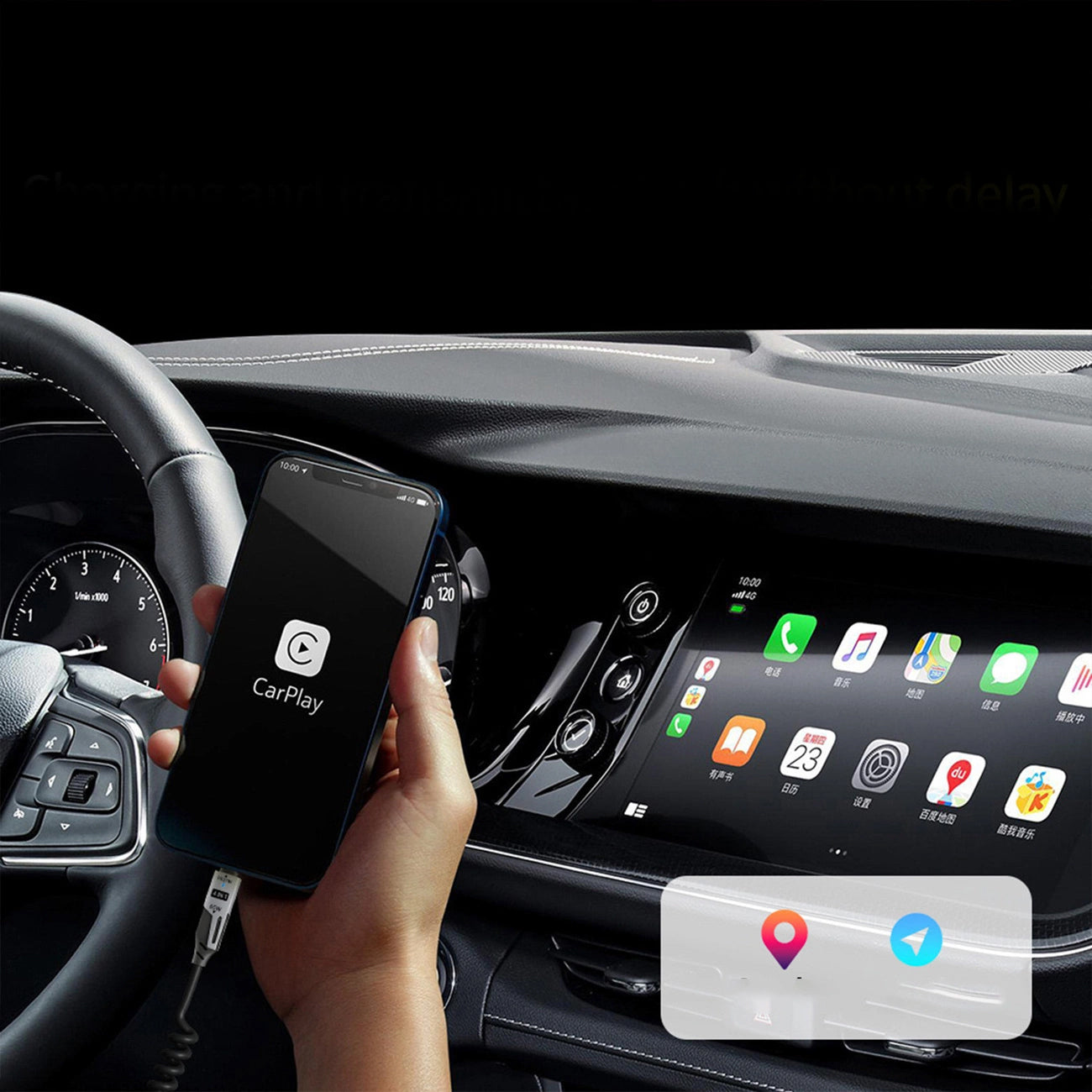 Data- og ladekabel USB-A / USB-C - Lightning / USB-C Dudao L20 Pro, 65W, 1.5m, Svart