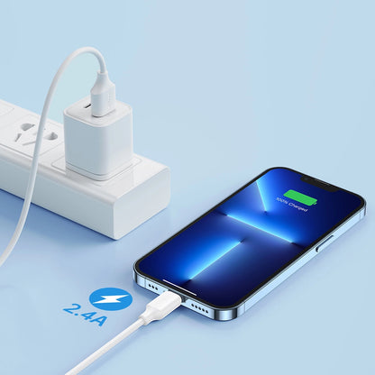 Data- og ladekabel USB-A - Lightning Joyroom S-A9, 18W, 1m, Hvit