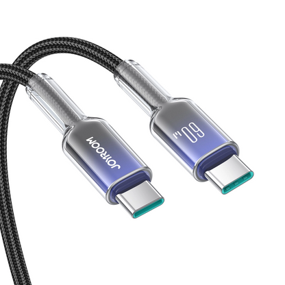 USB-C data- og ladekabel - USB-C Joyroom S-A42, 60W, 1.2m, Svart