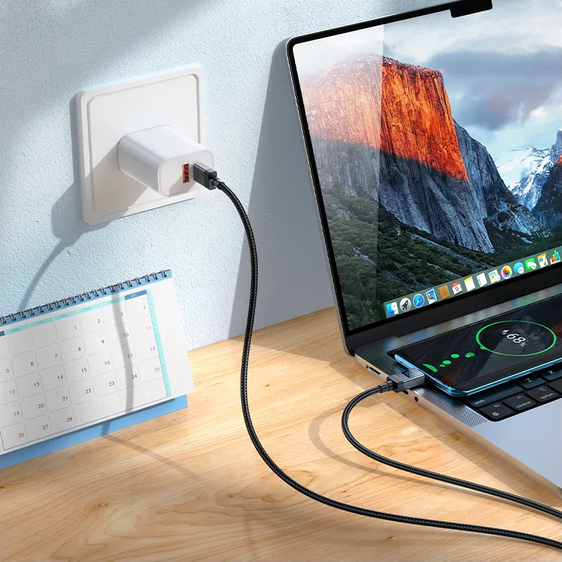 USB-C til USB-C data- og ladekabel HOCO X118 Display, 60W, 1m, Svart