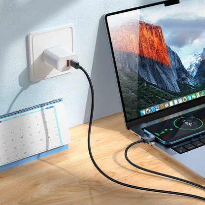 USB-C til USB-C data- og ladekabel HOCO X118 Display, 60W, 1m, Svart