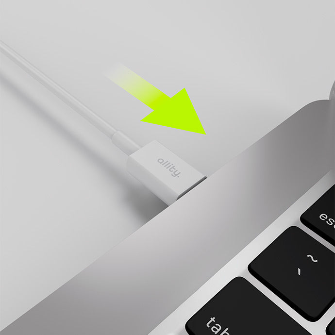 USB-C til USB-C data- og ladekabel Allity. AUC-03, 100W, 1m, Hvit