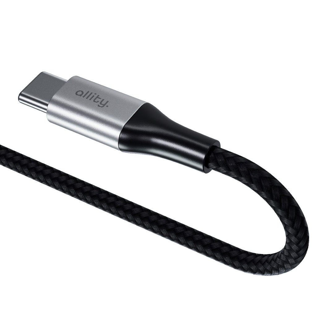 USB-C til USB-C data- og ladekabel Allity. AUC-01, 100W, 2m, Svart