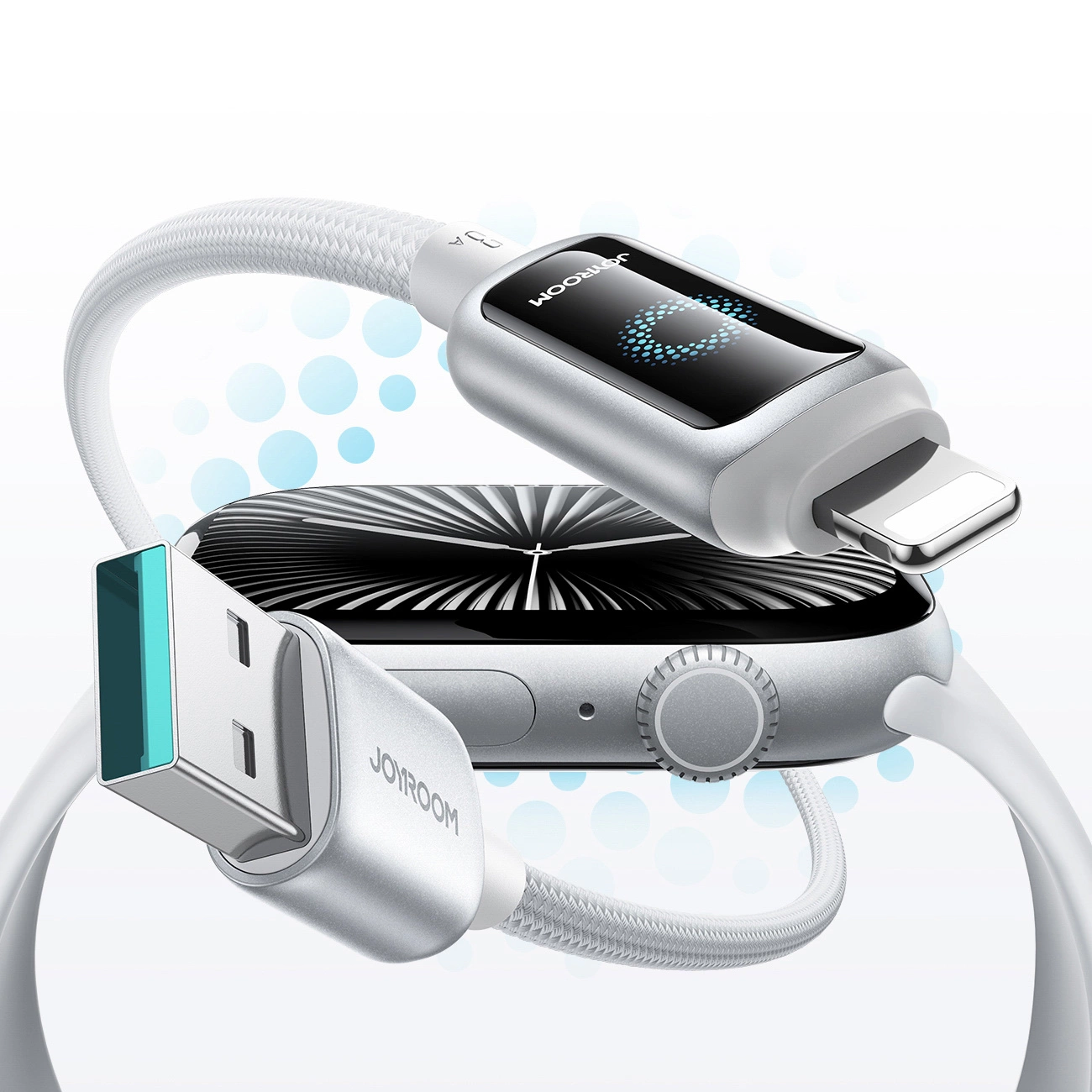 USB-A - Lightning Joyroom S-A55 StarFlight Display data- og ladekabel, 18W, 1.2m, Hvit