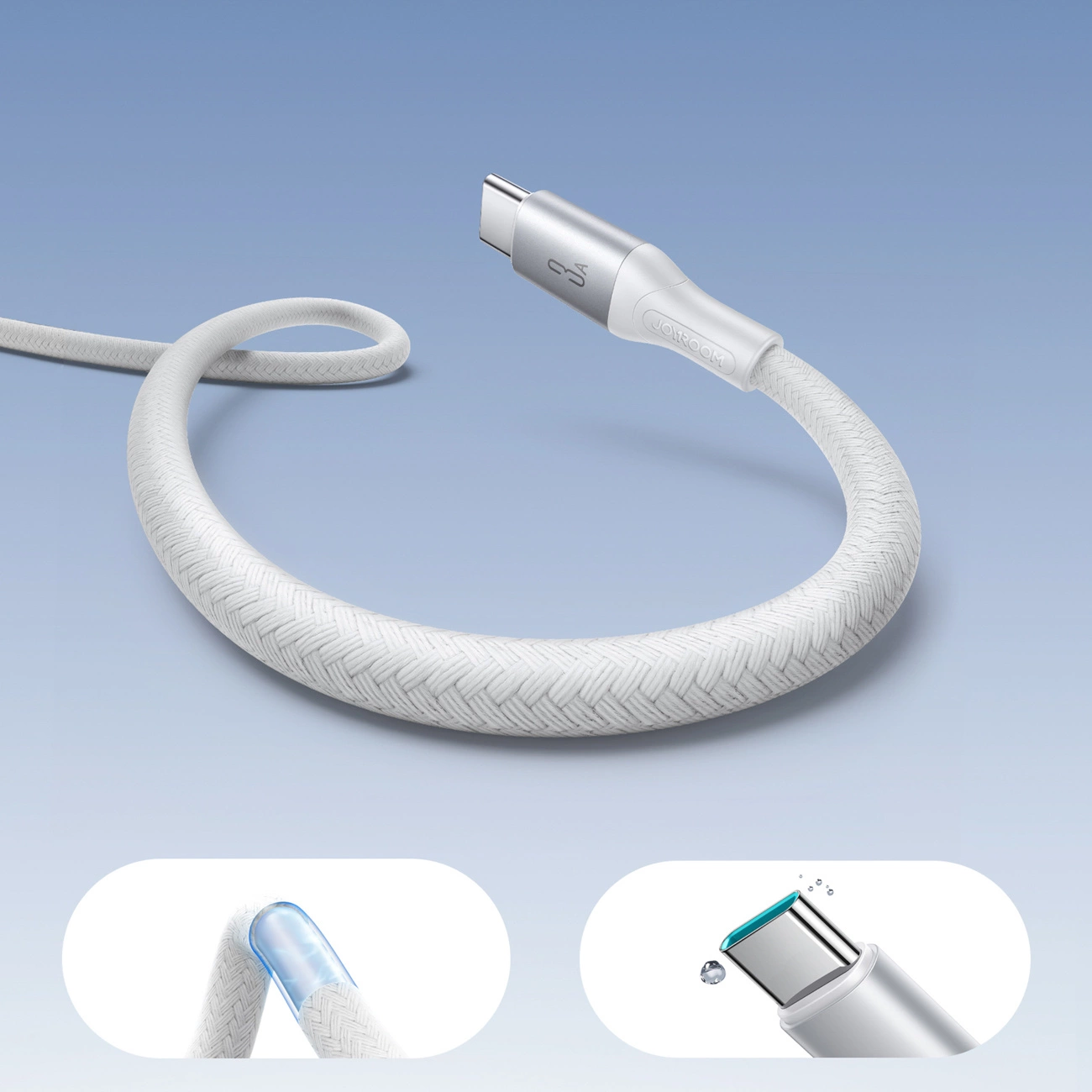 Data- og ladekabel USB-A - USB-C Joyroom S-A28 Flash, 18W, 1m, Hvit