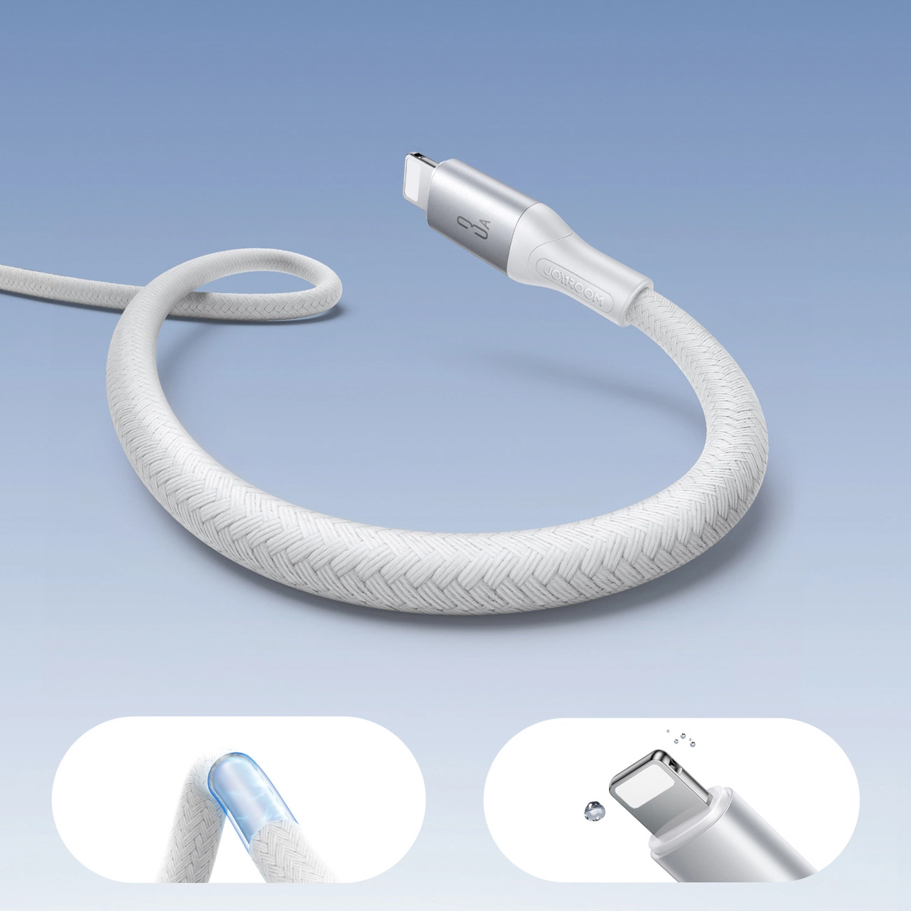 USB-A - Lightning Joyroom S-A28 Flash data- og ladekabel, 18W, 1m, Hvit
