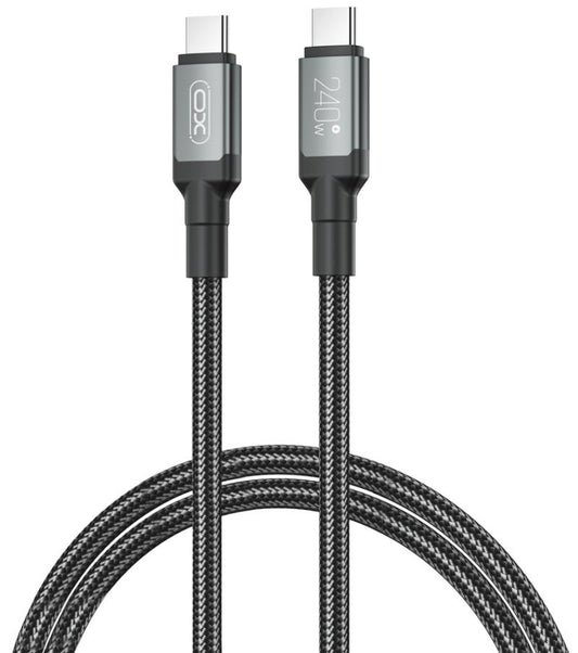 USB-C data- og ladekabel - USB-C XO Design NB-Q264A, 240W, 1m, Svart