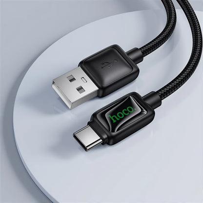 USB-A til USB-C data- og ladekabel HOCO U146, 36W, 1.2m, Svart