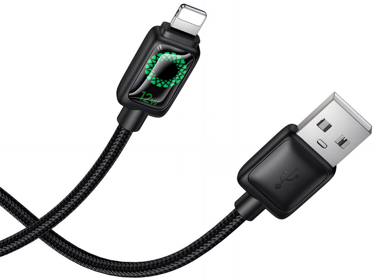 USB-A - Lightning Data- og Ladekabel HOCO U146, 12W, 1.2m, Svart