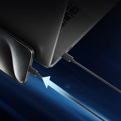 USB-C til USB-C data- og ladekabel Cuktech, 240W, 1.5m, Svart CKCTC615NCBK