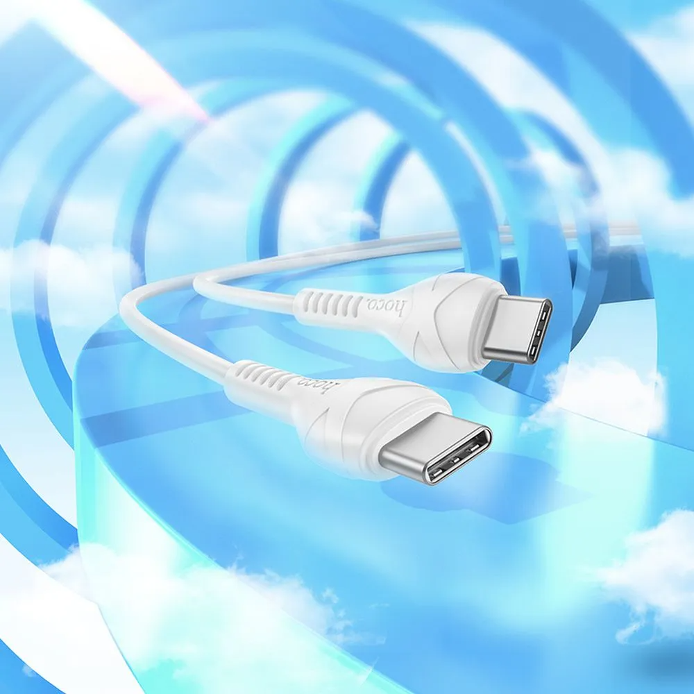 Data- og ladekabel USB-C - USB-C HOCO X37, 60W, 1m, Hvit