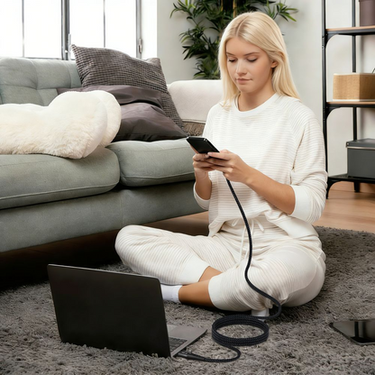 USB-C Data- og ladekabel - USB-C Tech-Protect UB11T Ultraboost, 240W, 2m, Svart