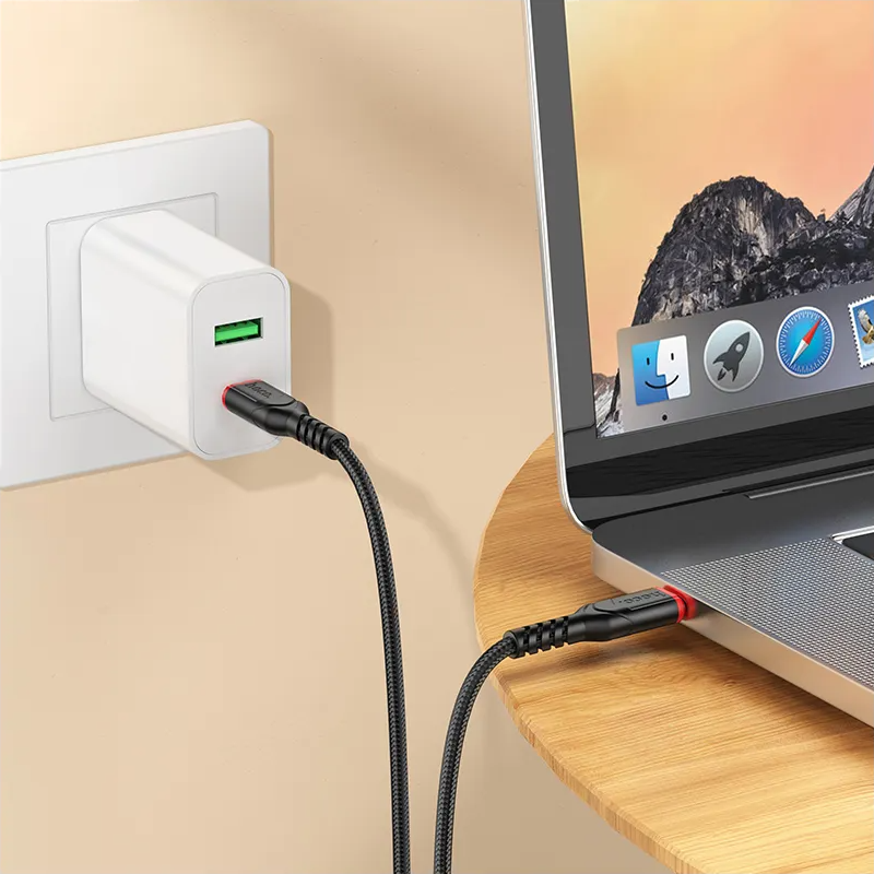 USB-C Data- og ladekabel - USB-C HOCO X59 Victory, 60W, 3m, Svart