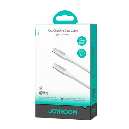 USB-C til USB-C data- og ladekabel Joyroom S-A28 Flash, 60W, 1m, Hvit