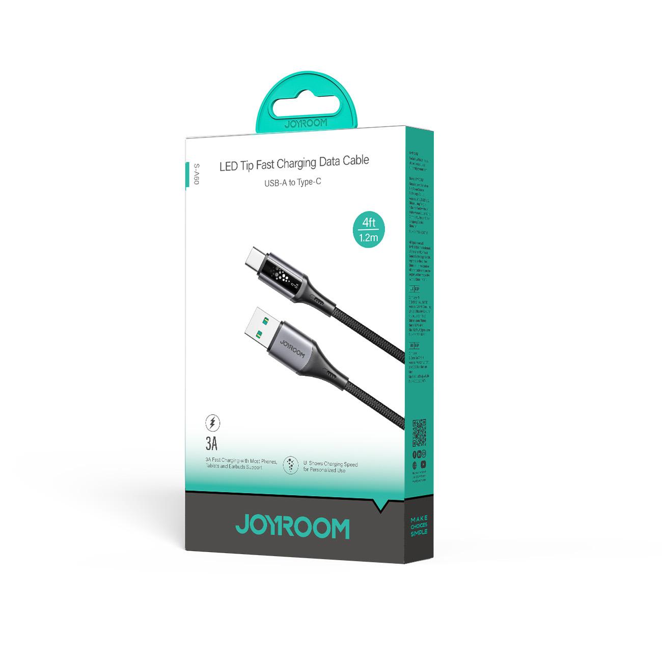 Data- og ladekabel USB-A - USB-C Joyroom S-A60 StarTalk, 18W, 1.2m, Svart