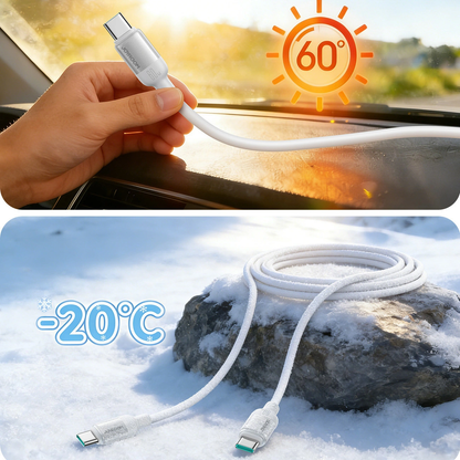USB-C Data- og ladekabel - USB-C Joyroom S-A62 Lively, 60W, 1,2m, Hvit