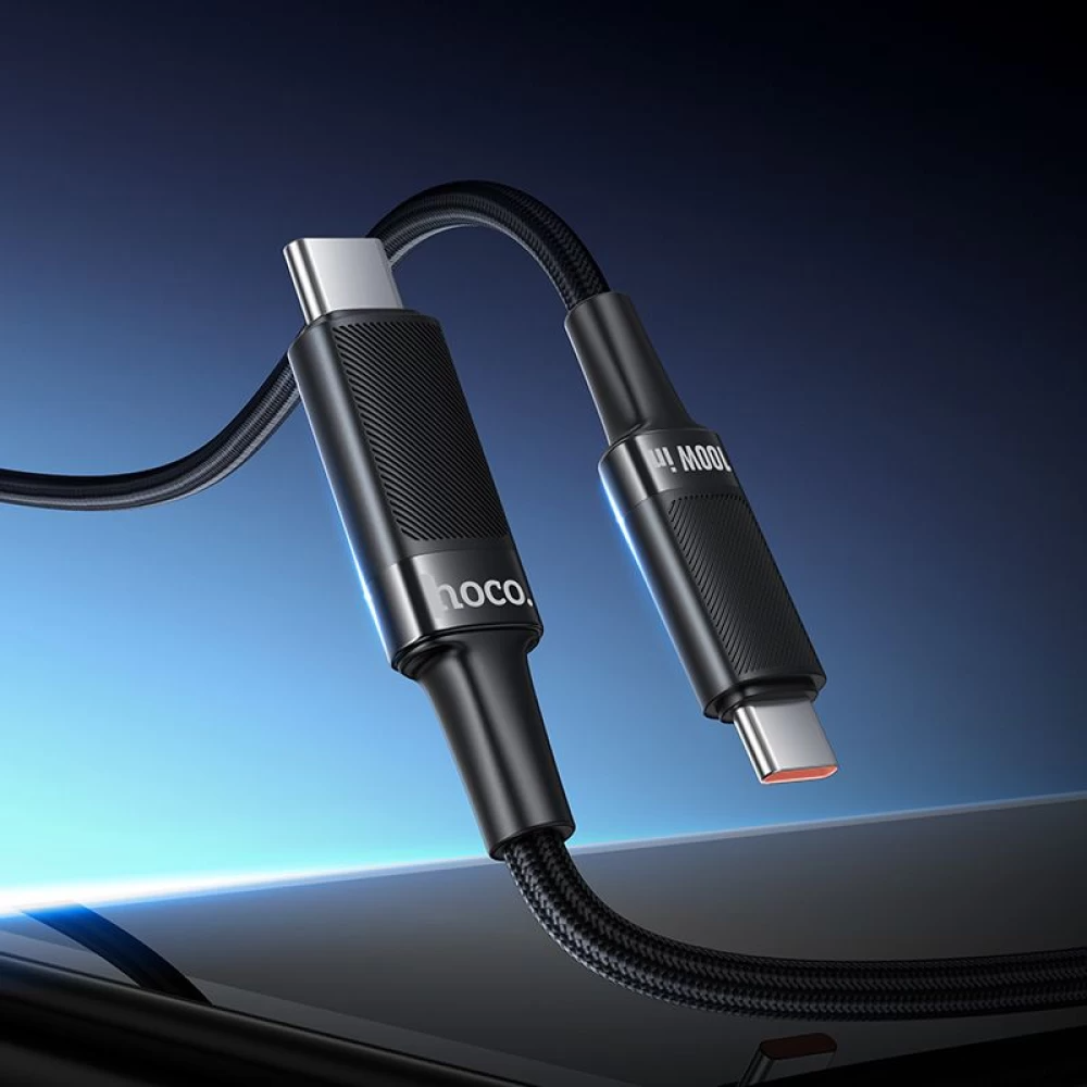 USB-C Data- og ladekabel - USB-C HOCO U153 Extreme, 100W, 1,2m, Svart