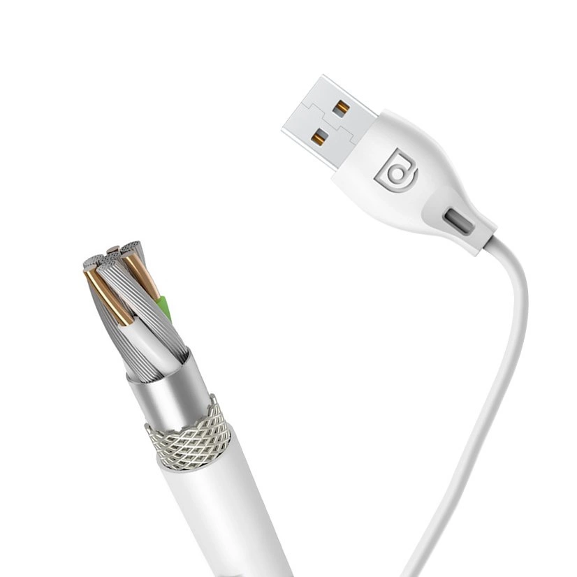 USB-A til Lightning data- og ladekabel Dudao L4L, 18W, 1m, hvit