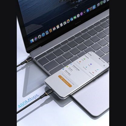 USB-C Data- og ladekabel - USB-C Dudao L25C, 30W, 1m, Hvit