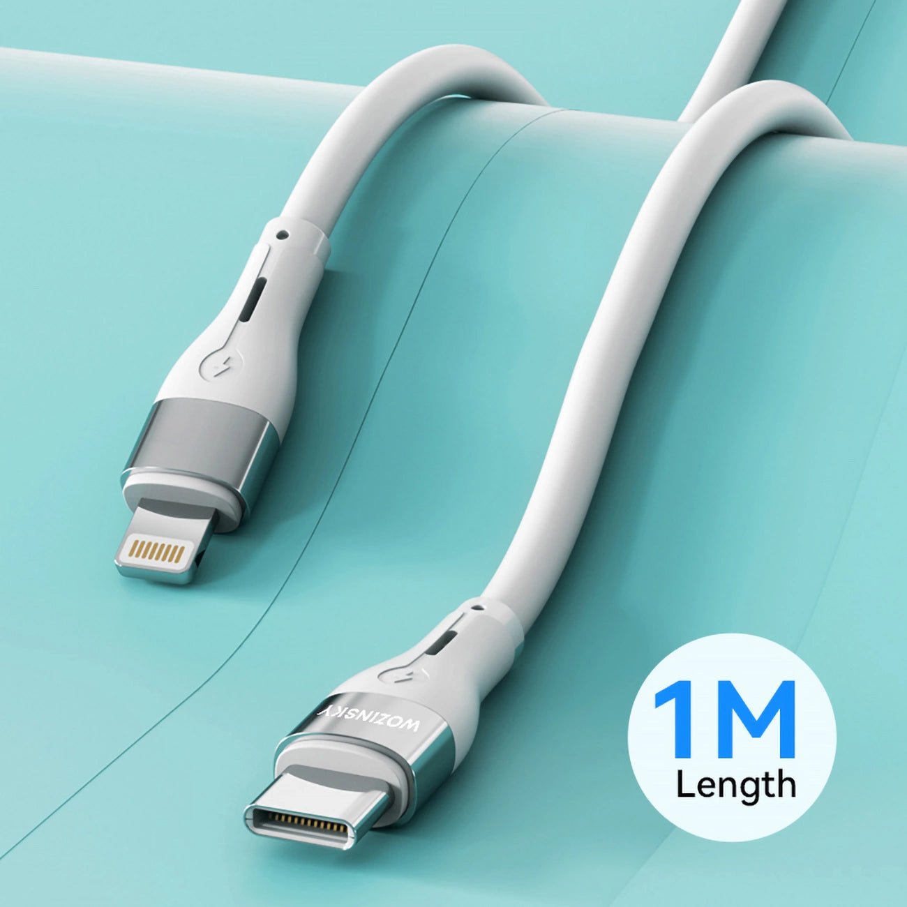 USB-C - Lightning Data- og Ladekabel WZK WSTCL1, 27W, 1m, Hvit