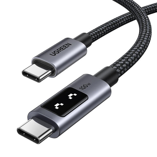 USB-C til USB-C data- og ladekabel UGREEN L509, 100W, 2m, Grå