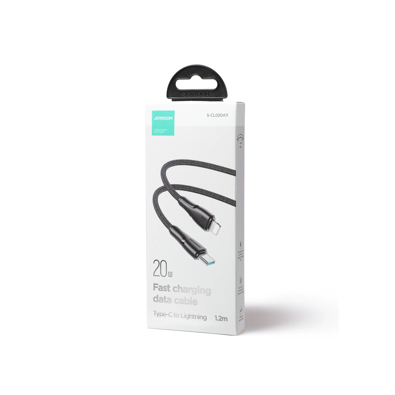 Data- og ladekabel USB-C - Lightning Joyroom S-A11, 20W, 1.2m, Svart