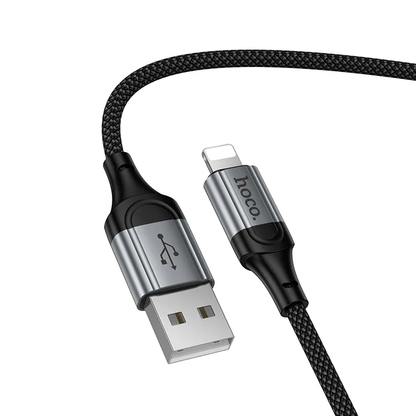 USB-A - Lightning HOCO X121 data- og ladekabel, 27W, 1.5m, Svart
