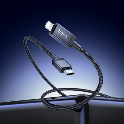 USB-C til Lightning Data- og Ladekabel HOCO X118 Display, 27W, 1m, Svart