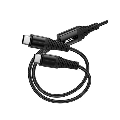 USB-C Ladekabel - 2 x USB-C HOCO X123, 10W, 1m, Svart