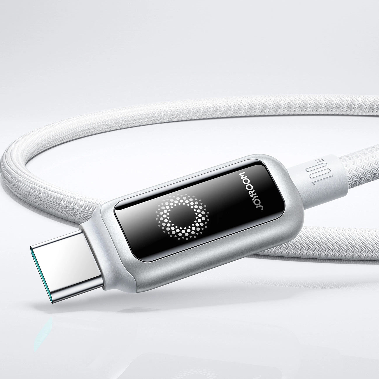 USB-C til USB-C data- og ladekabel Joyroom S-A55 StarFlight Display, 100W, 1.2m, Hvit