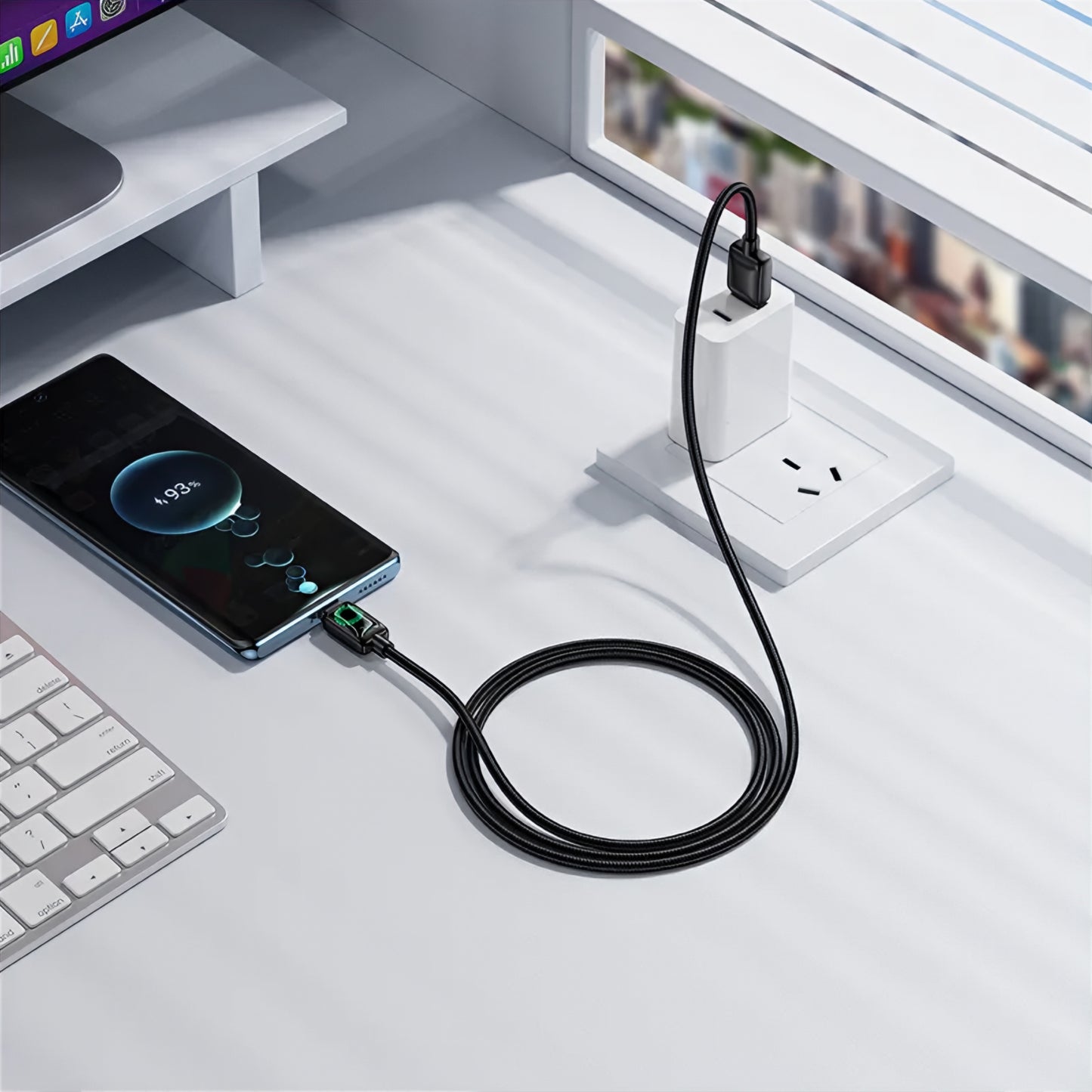 USB-A til USB-C data- og ladekabel HOCO U146, 36W, 1.2m, Svart