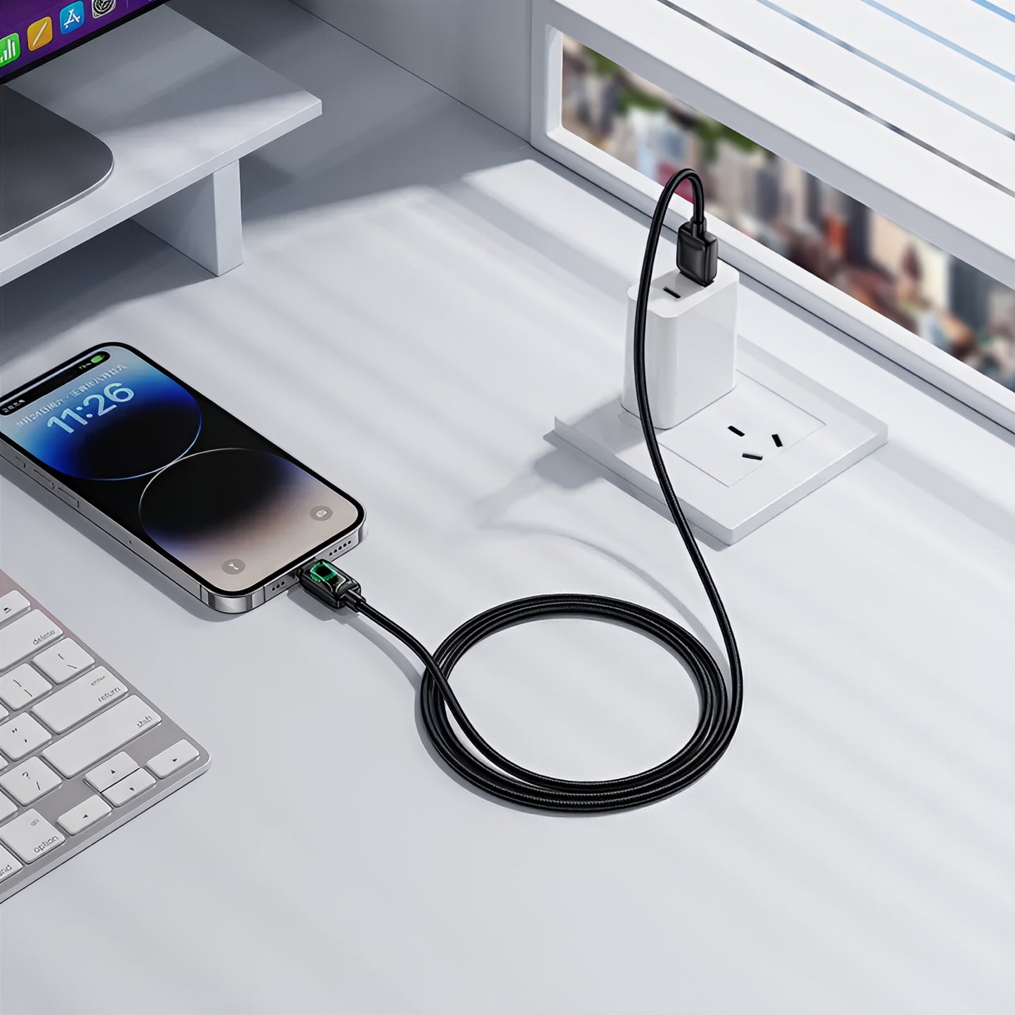 USB-A - Lightning Data- og Ladekabel HOCO U146, 12W, 1.2m, Svart