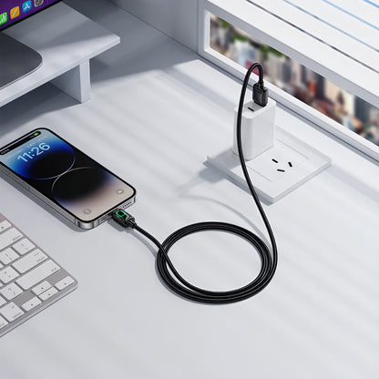 USB-A - Lightning Data- og Ladekabel HOCO U146, 12W, 1.2m, Svart